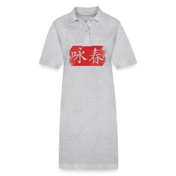 Wing Chun - Stanley/Stella Frauen Bio-Polokleid PAIGER - Grau meliert - Vorne