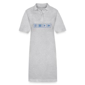Magnétophone à cassettes rétro TV Nostalgia - Robe polo bio PAIGER Stanley/Stella Femme - gris chiné - Devant