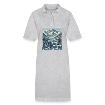 Aspen Colorado Skifahren Snowboarden - Stanley/Stella Frauen Bio-Polokleid PAIGER - Grau meliert - Vorne