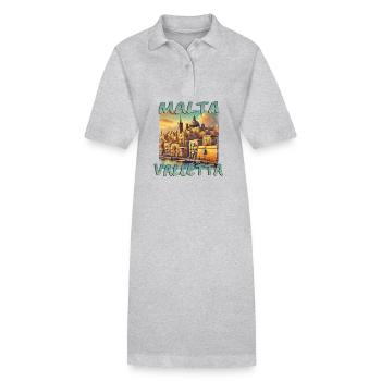 Malta Valletta Insel Urlaub Mittelmeer - Stanley/Stella Frauen Bio-Polokleid PAIGER - Grau meliert - Vorne