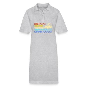 Pontoon Boat Boat Boats - Stanley/Stella PAIGER Organic Women’s Polo Dress - heather grey - Front