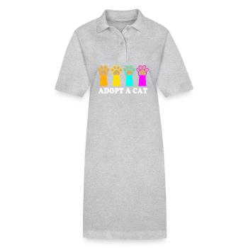 Sauvetage des animaux Droits des animaux Refuge pour animaux de sauvetage des animaux - Robe polo bio PAIGER Stanley/Stella Femme - gris chiné - Devant