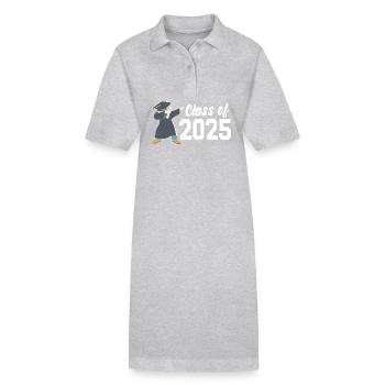 Klasse von 2025 Abi Abiturient Abitur 2025 - Stanley/Stella Frauen Bio-Polokleid PAIGER - Grau meliert - Vorne