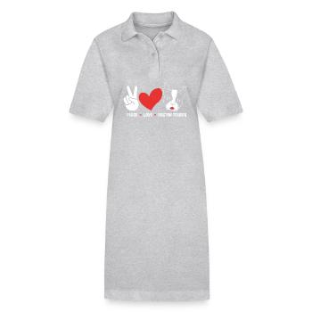 Boston Terrier - Stanley/Stella Frauen Bio-Polokleid PAIGER - Grau meliert - Vorne