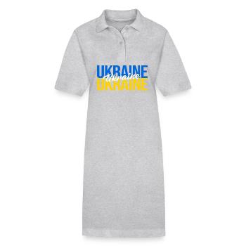 Ukraine - Stanley/Stella Frauen Bio-Polokleid PAIGER - Grau meliert - Vorne