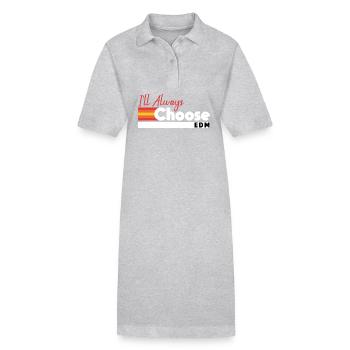 Je choisirai toujours l’EDM Retro Vibes - Robe polo bio PAIGER Stanley/Stella Femme - gris chiné - Devant
