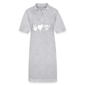 Kuh Rind Hochlandrind - Stanley/Stella Frauen Bio-Polokleid PAIGER - Grau meliert - Vorne