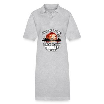 Aikido Papa unbewaffneter Kampf gegen Wutanfälle bei Kleinkindern - Stanley/Stella Frauen Bio-Polokleid PAIGER - Grau meliert - Vorne