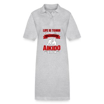 Das Leben ist hart, aber ein gut ausgeführtes Aikido ist es auch - Stanley/Stella Frauen Bio-Polokleid PAIGER - Grau meliert - Vorne