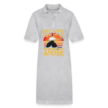 Nur ein Mädchen, das Sonnenschein und Aikido liebt - Stanley/Stella Frauen Bio-Polokleid PAIGER - Grau meliert - Vorne