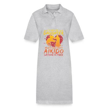 Touch my Daughter und deine erste Aikido-Stunde - Stanley/Stella Frauen Bio-Polokleid PAIGER - Grau meliert - Vorne