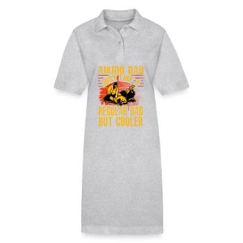 Aikido Papa wie ein normaler Papa, nur cooler - Stanley/Stella Frauen Bio-Polokleid PAIGER - Grau meliert - Vorne