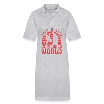Nur ein Mädchen in einer Aikido-Welt - Stanley/Stella Frauen Bio-Polokleid PAIGER - Grau meliert - Vorne