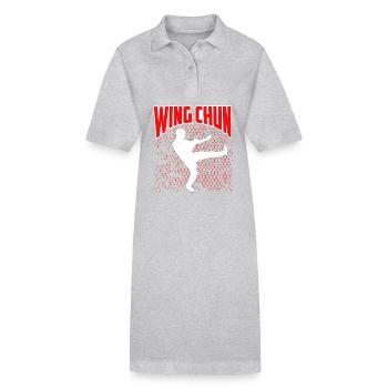 Wing Chun - Stanley/Stella Frauen Bio-Polokleid PAIGER - Grau meliert - Vorne
