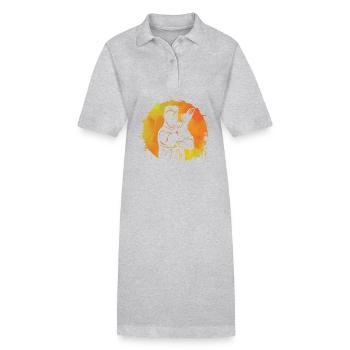 Wing Chun - Stanley/Stella Frauen Bio-Polokleid PAIGER - Grau meliert - Vorne