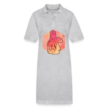 Wing Chun - Stanley/Stella Frauen Bio-Polokleid PAIGER - Grau meliert - Vorne
