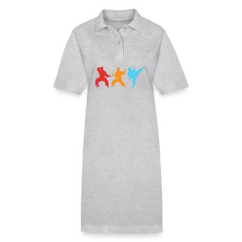 Jiu Jitsu Selbstverteidigung - Stanley/Stella Frauen Bio-Polokleid PAIGER - Grau meliert - Vorne
