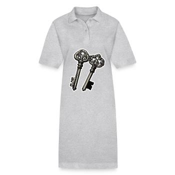 Clé / Serrure / Verrouillé / Sécurité - Robe polo bio PAIGER Stanley/Stella Femme - gris chiné - Devant