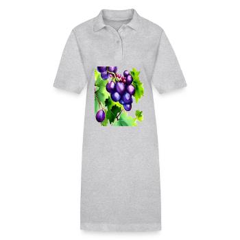 Raisins sur une vigne - Robe polo bio PAIGER Stanley/Stella Femme - gris chiné - Devant
