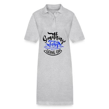 Il se passe quelque chose de louche - Robe polo bio PAIGER Stanley/Stella Femme - gris chiné - Devant
