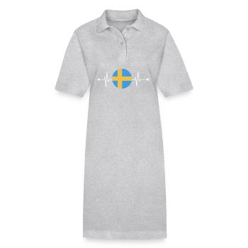 Schweden Schwedisch Herzschlag - Stanley/Stella Frauen Bio-Polokleid PAIGER - Grau meliert - Vorne