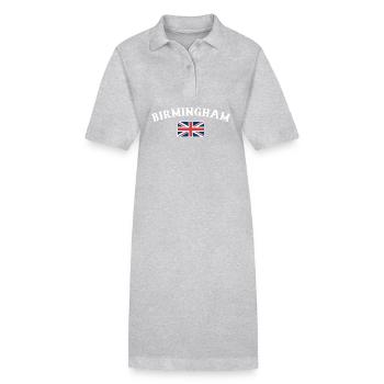 Birmingham Grande-Bretagne Drapeau britannique - Robe polo bio PAIGER Stanley/Stella Femme - gris chiné - Devant