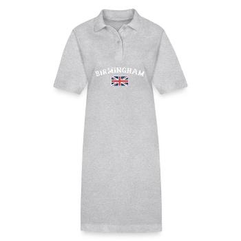 Birmingham Großbritannien Vintage Britische Flagge - Stanley/Stella Frauen Bio-Polokleid PAIGER - Grau meliert - Vorne