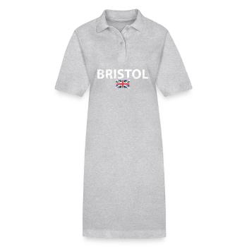 Bristol UK Vintage Britische Flagge Brite - Stanley/Stella Frauen Bio-Polokleid PAIGER - Grau meliert - Vorne