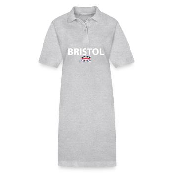 Bristol UK Britische Flagge Brite - Stanley/Stella Frauen Bio-Polokleid PAIGER - Grau meliert - Vorne