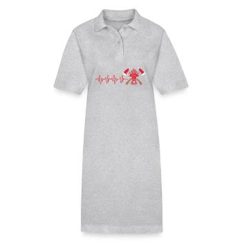 Pompier Pompier - Robe polo bio PAIGER Stanley/Stella Femme - gris chiné - Devant