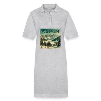 Aspen Ski Snowboard Vintage Winterurlaub - Stanley/Stella Frauen Bio-Polokleid PAIGER - Grau meliert - Vorne