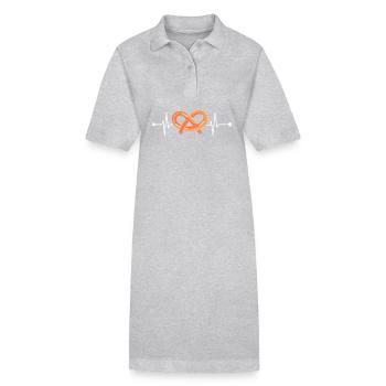 Brezel Herzschlag - Stanley/Stella Frauen Bio-Polokleid PAIGER - Grau meliert - Vorne