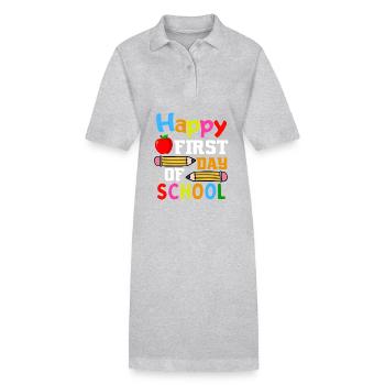 Premier jour d’école Début de l’école - Robe polo bio PAIGER Stanley/Stella Femme - gris chiné - Devant