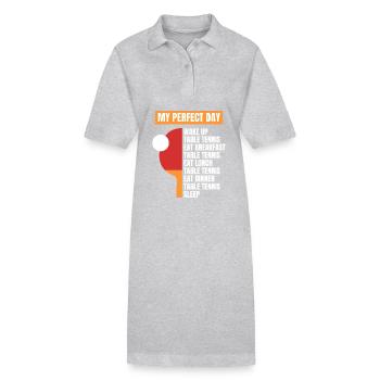 Tischtennis Spruch Tischtennis Humor - Stanley/Stella Frauen Bio-Polokleid PAIGER - Grau meliert - Vorne