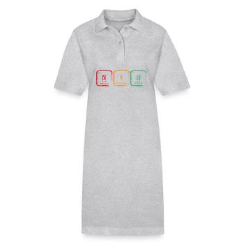 Tableau périodique - Robe polo bio PAIGER Stanley/Stella Femme - gris chiné - Devant