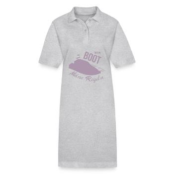 Mon bateau Mes règles Bateau à moteur - Robe polo bio PAIGER Stanley/Stella Femme - gris chiné - Devant