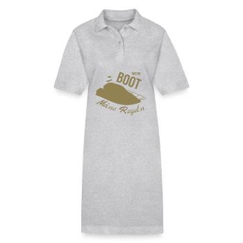 Mon bateau Mes règles Bateau à moteur - Robe polo bio PAIGER Stanley/Stella Femme - gris chiné - Devant