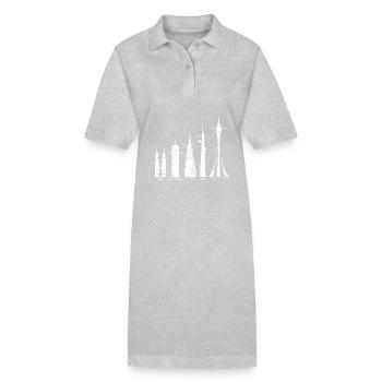 Les plus hauts gratte-ciel Nuages Bâtiments Méga tours - Robe polo bio PAIGER Stanley/Stella Femme - gris chiné - Devant