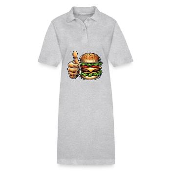 Burger mexicain Restauration rapide - Robe polo bio PAIGER Stanley/Stella Femme - gris chiné - Devant