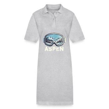 Aspen Wintersport Skifahren Snowboarden Skibrille - Stanley/Stella Frauen Bio-Polokleid PAIGER - Grau meliert - Vorne