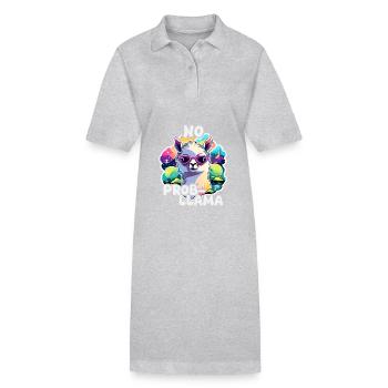 No Prob Llama - Lama Alpaka - Stanley/Stella Frauen Bio-Polokleid PAIGER - Grau meliert - Vorne