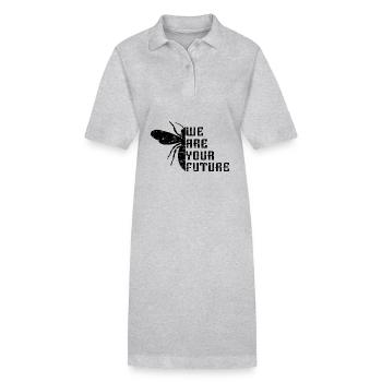 Bienen Wir sind die Zukunft - Stanley/Stella Frauen Bio-Polokleid PAIGER - Grau meliert - Vorne