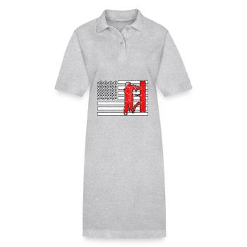 Wing Chun - Stanley/Stella Frauen Bio-Polokleid PAIGER - Grau meliert - Vorne