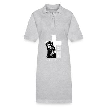 Déceptions à tous vous Humour chrétien Jésus - Robe polo bio PAIGER Stanley/Stella Femme - gris chiné - Devant
