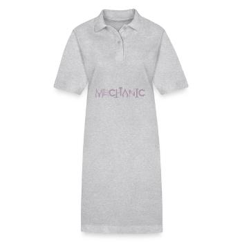 Mechaniker Zange Schlüssel Zahnrad Silhouette - Stanley/Stella Frauen Bio-Polokleid PAIGER - Grau meliert - Vorne