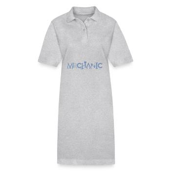 Mechaniker Zange Schlüssel Zahnrad Silhouette - Stanley/Stella Frauen Bio-Polokleid PAIGER - Grau meliert - Vorne