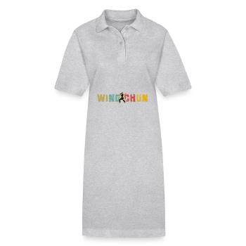 Wing Chun - Stanley/Stella Frauen Bio-Polokleid PAIGER - Grau meliert - Vorne