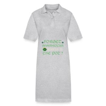 Oubliez les trèfles, où est le pot, les vibrations chanceuses irlandaises - Robe polo bio PAIGER Stanley/Stella Femme - gris chiné - Devant