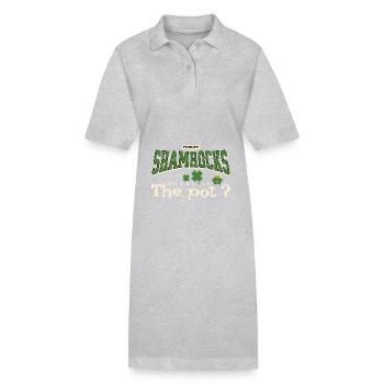 Oubliez les trèfles, où est le pot, les vacances irlandaises amusantes - Robe polo bio PAIGER Stanley/Stella Femme - gris chiné - Devant
