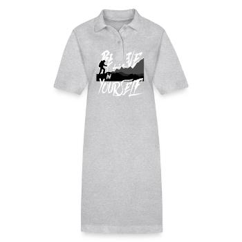 Mountaineering mountaineer climbing hiking gift - Stanley/Stella PAIGER Organic Women’s Polo Dress - heather grey - Front